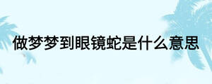 做夢(mèng)夢(mèng)到眼鏡蛇是什么意思