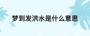 夢到發(fā)洪水是什么意思