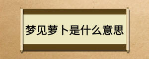 夢見蘿卜是什么意思