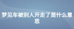 夢(mèng)見(jiàn)車(chē)被別人開(kāi)走了是什么意思