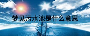 夢(mèng)見污水池是什么意思
