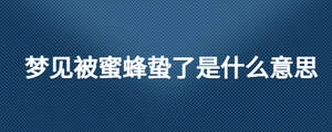 夢(mèng)見(jiàn)被蜜蜂蟄了是什么意思