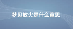 夢見放火是什么意思