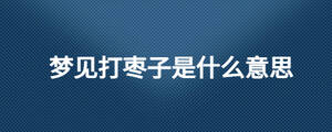 夢見打棗子是什么意思