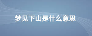 夢見下山是什么意思