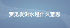夢見發洪水是什么意思