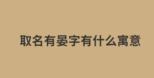 取名有晏字有什么寓意