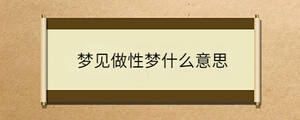 夢(mèng)見(jiàn)做性夢(mèng)什么意思
