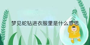 夢(mèng)見蛇鉆進(jìn)衣服里是什么意思