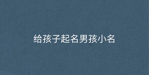 給孩子起名男孩小名